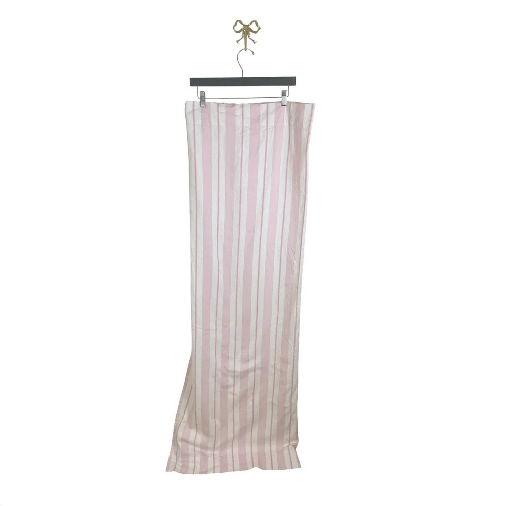 Pottery Barn Kids Spring Stripe Curtain Panel Pink White 44x63 Cotton Single